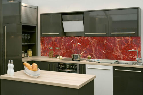Fototapeta do kuchyně - Textura červeného mramoru 260 x 60 cm