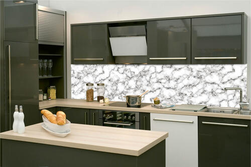 Fototapeta do kuchyně - Bílý mramorový vzor 260 x 60 cm
