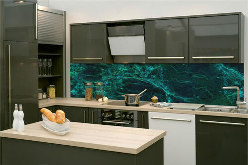 Fototapeta do kuchyně - Tmavě zelená mramorová textura 260 x 60 cm