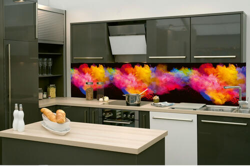Fototapeta do kuchyně - Exploze barevného prášku 260 x 60 cm