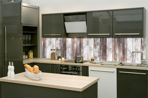 Fototapeta do kuchyně - Stíraná dřevěná prkna 260 x 60 cm