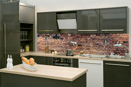 Fototapeta do kuchyně - Oprýskaná cihlová zeď 260 x 60 cm