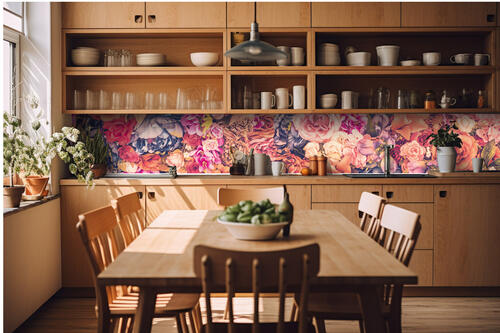 Fototapeta do kuchyně - Květinové zátiší 420 x 60 cm