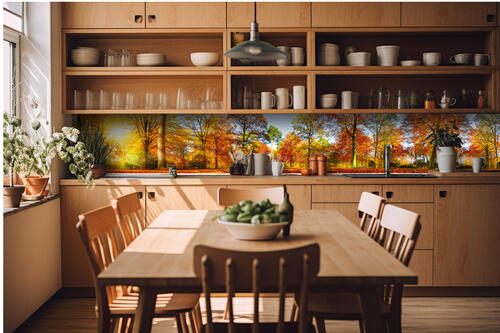 Fototapeta do kuchyně - Barevný podzimní les 420 x 60 cm
