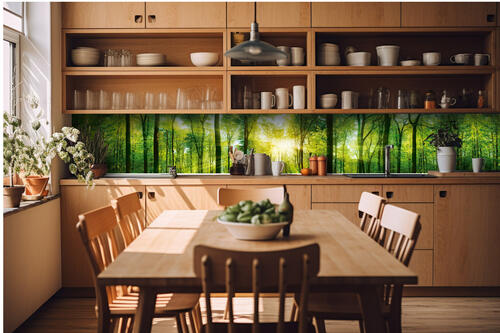 Fototapeta do kuchyně - Svěží zelený les 420 x 60 cm