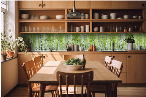 Fototapeta do kuchyně - Jarní březový háj 420 x 60 cm