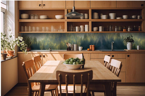 Fototapeta do kuchyně - Zamlžený les 420 x 60 cm