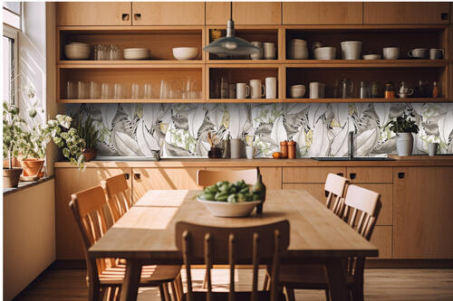 Fototapeta do kuchyně - Designový květinový vzor 420 x 60 cm