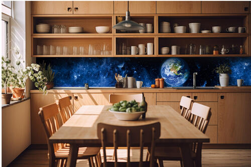 Fototapeta do kuchyně - Pohled na Zemi 420 x 60 cm