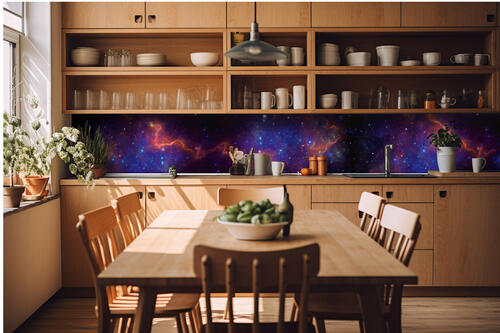 Fototapeta do kuchyně - Barevná galaxie 420 x 60 cm