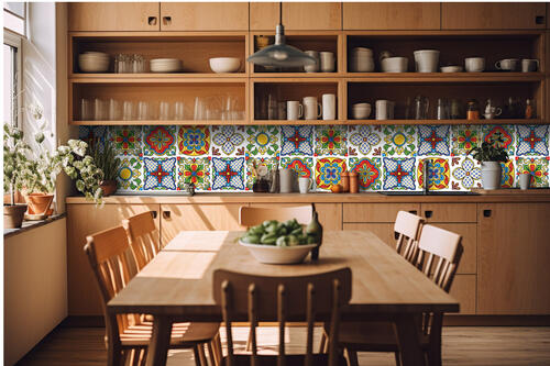 Fototapeta do kuchyně - Mexické keramické kachličky 420 x 60 cm