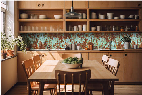 Fototapeta do kuchyně - Rez na starém barevném kovu 420 x 60 cm