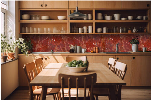 Fototapeta do kuchyně - Textura červeného mramoru 420 x 60 cm