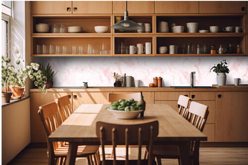 Fototapeta do kuchyně - Světle růžová mramorová textura 420 x 60 cm