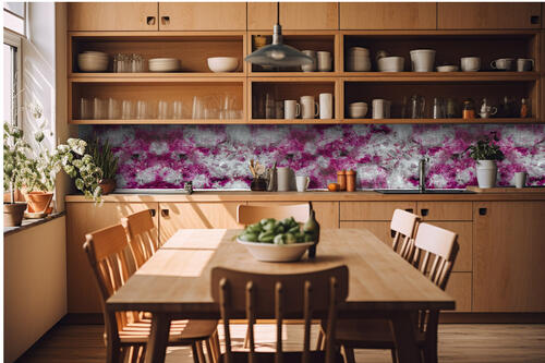 Fototapeta do kuchyně - Abstraktní fialová malba 420 x 60 cm