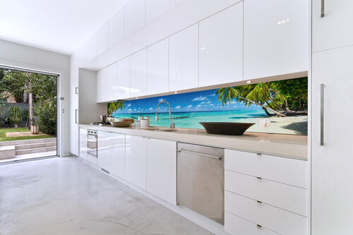 Fototapeta do kuchyně - Pláž v ráji 420 x 60 cm