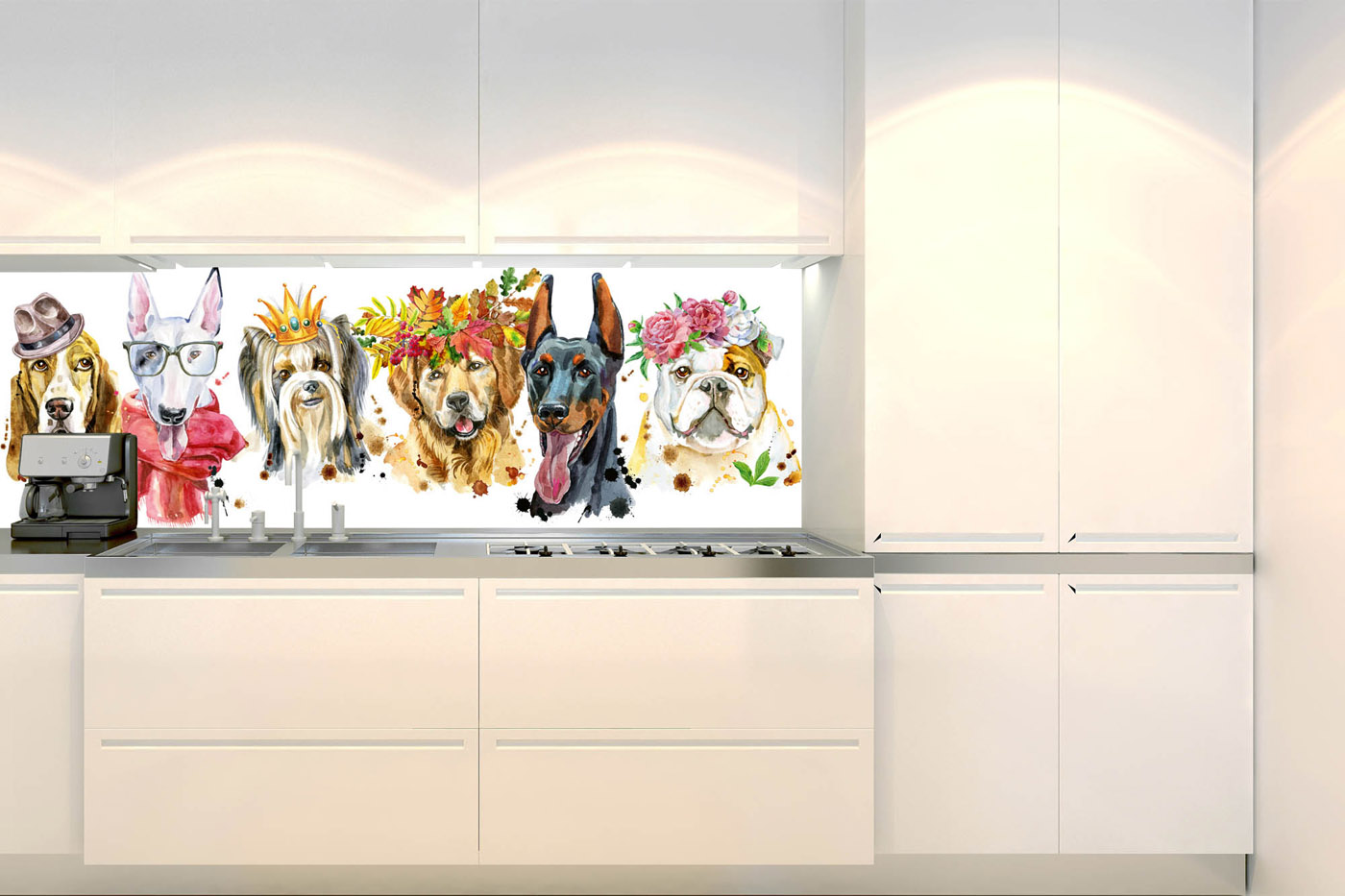 Fototapeta do kuchyně - Portét psů 180 x 60 cm 