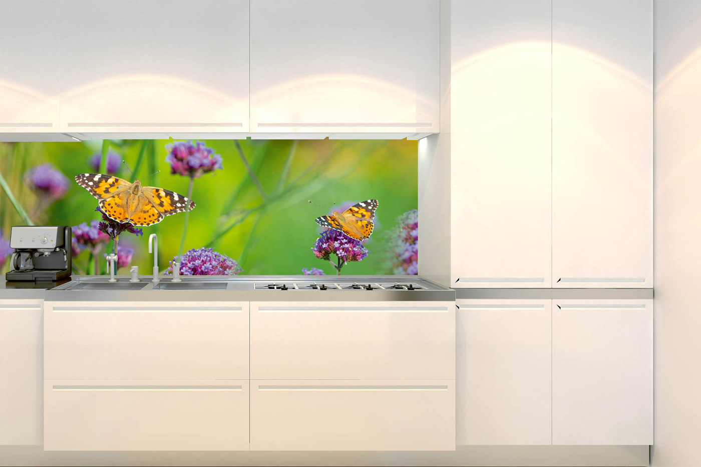 Fototapeta do kuchyně - Motýli 180 x 60 cm 