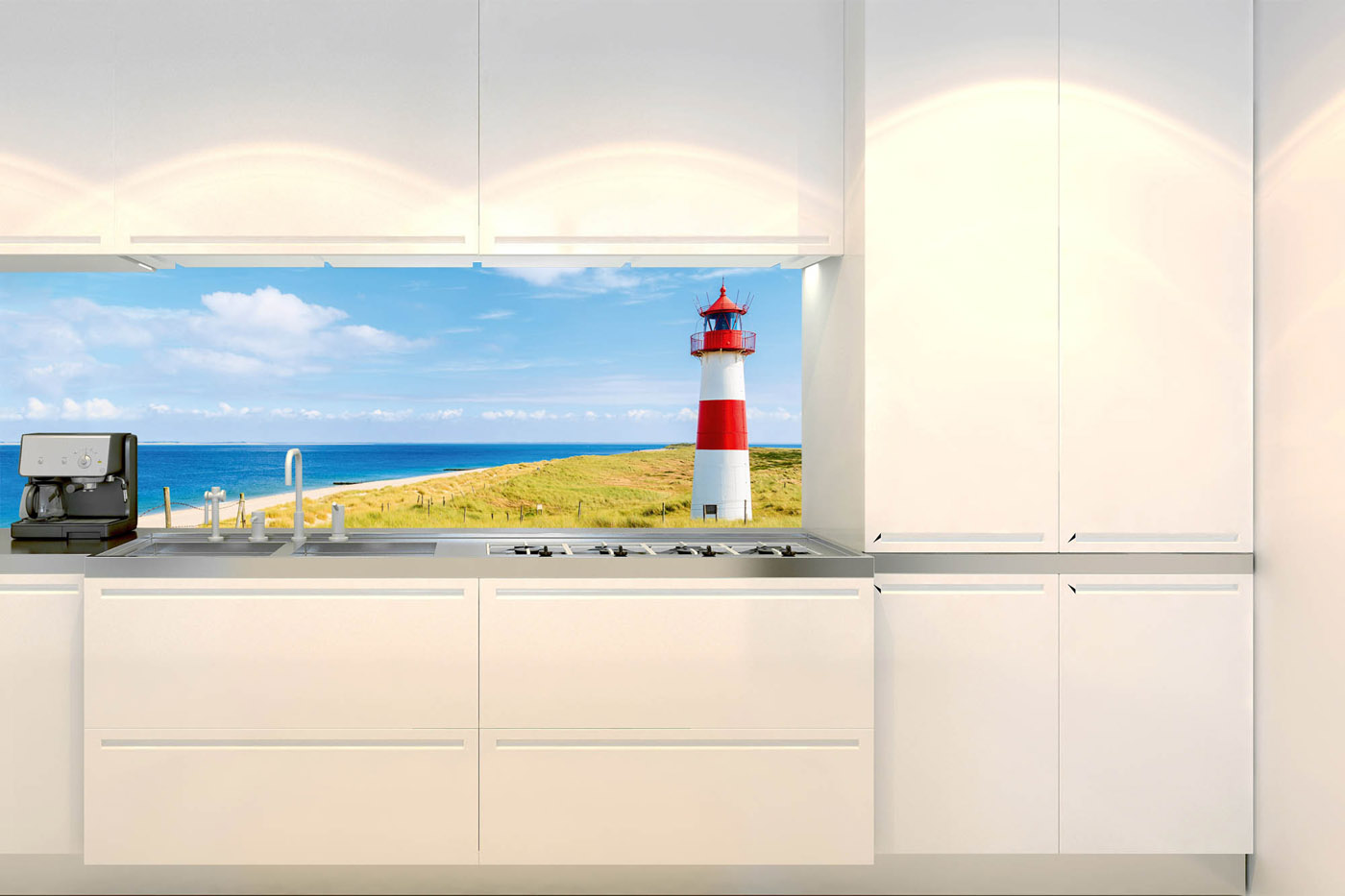 Fototapeta do kuchyně - Maják na pláži 180 x 60 cm 