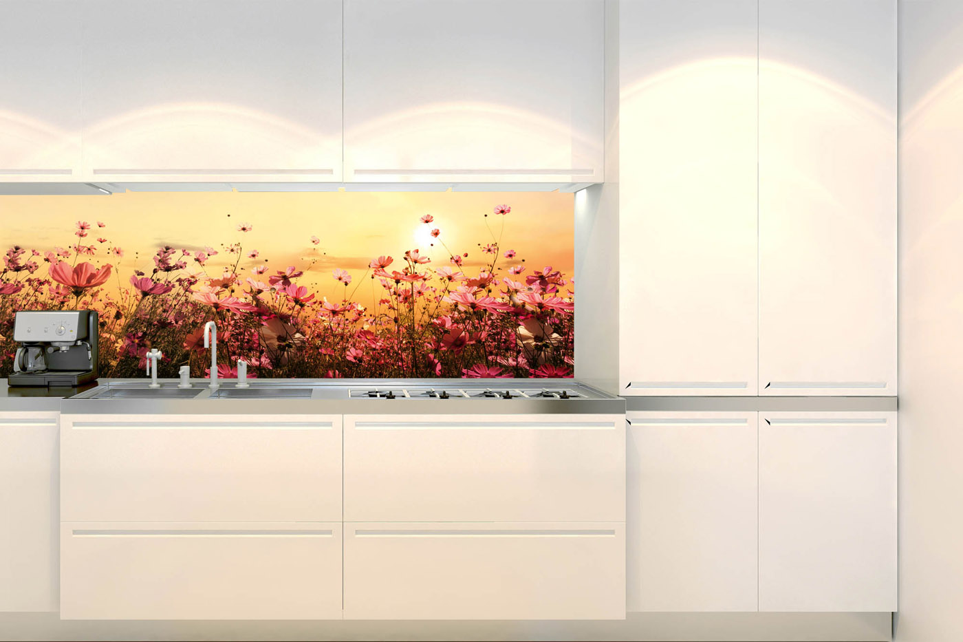 Fototapeta do kuchyně - Květinové pole 180 x 60 cm 