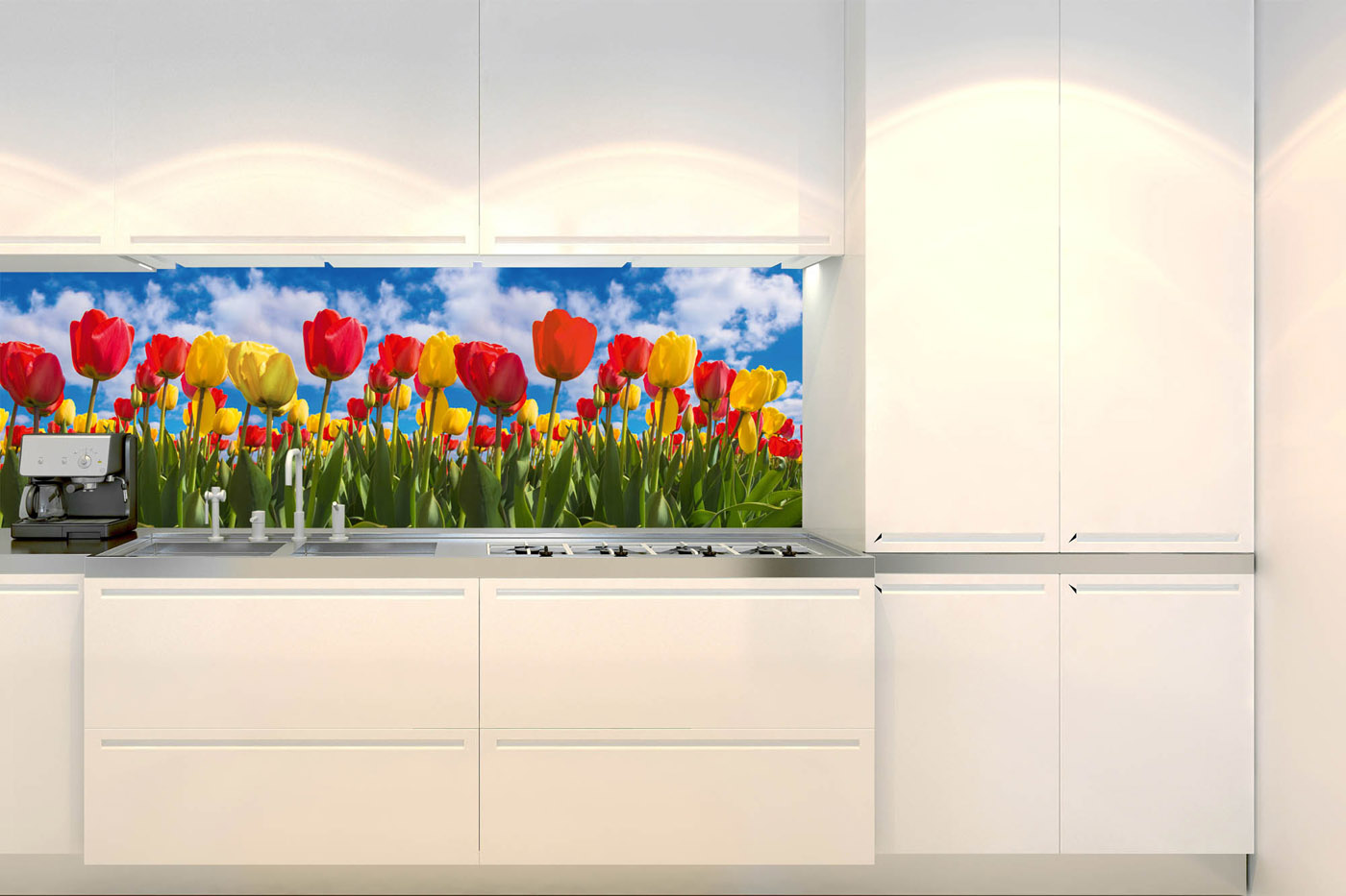 Fototapeta do kuchyně - Pole tulipánů 180 x 60 cm 