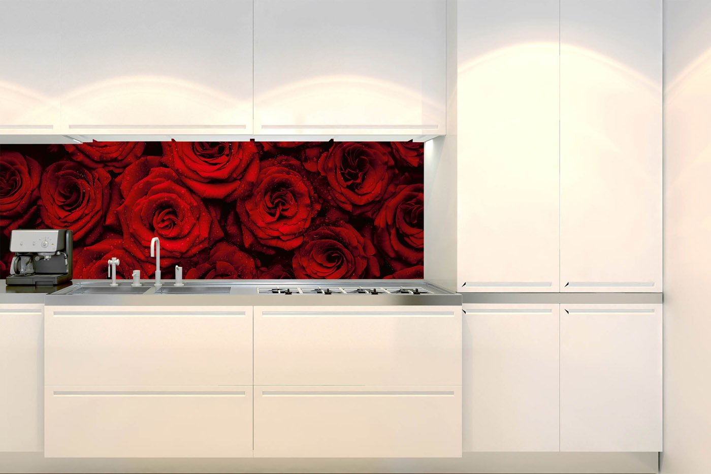Fototapeta do kuchyně - Rudé růže 180 x 60 cm 