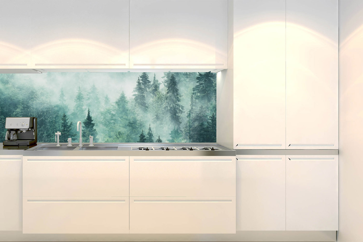 Fototapeta do kuchyně - Mlha v lese 180 x 60 cm 