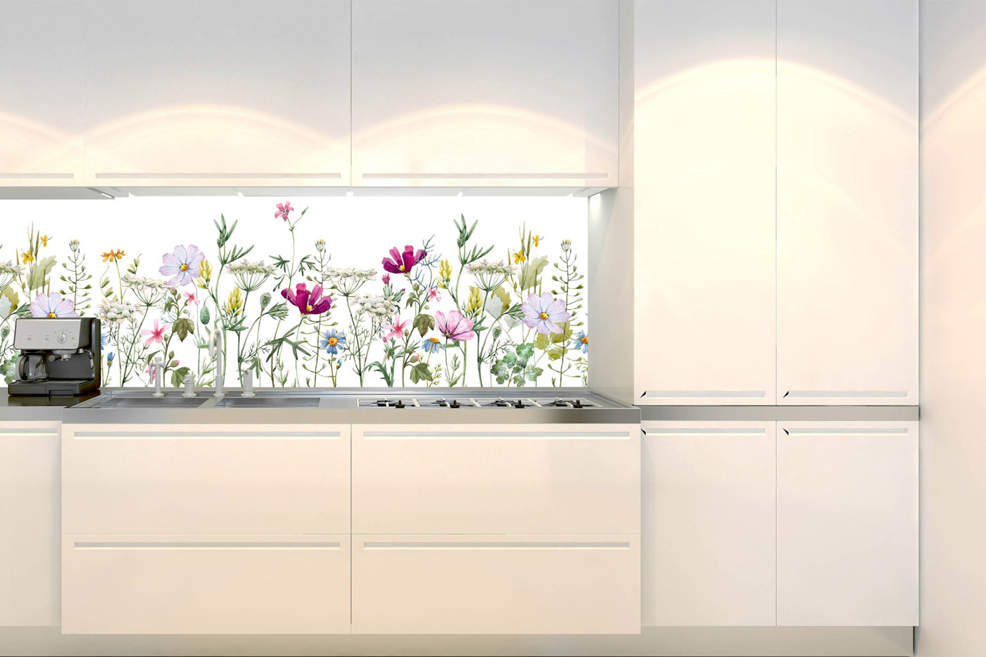 Fototapeta do kuchyně - Květinový vzor 180 x 60 cm 