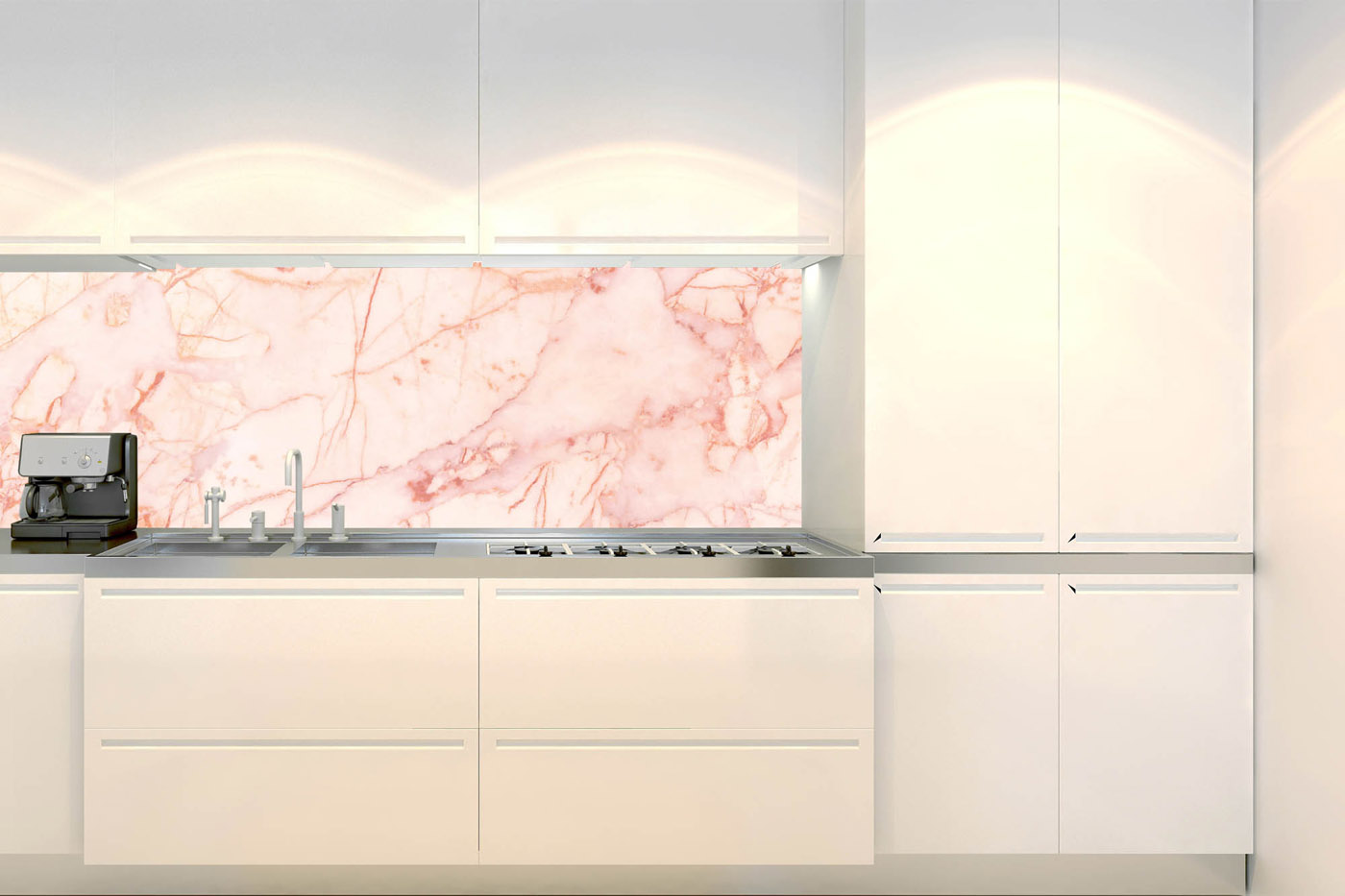 Fototapeta do kuchyně - Růžový mramor 180 x 60 cm 