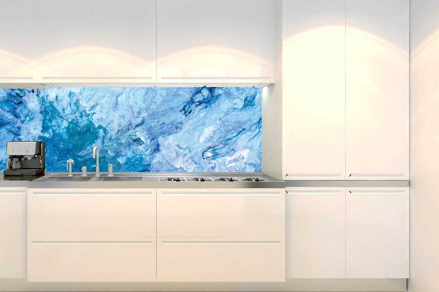 Fototapeta do kuchyně - Modrý abstrakt 180 x 60 cm 
