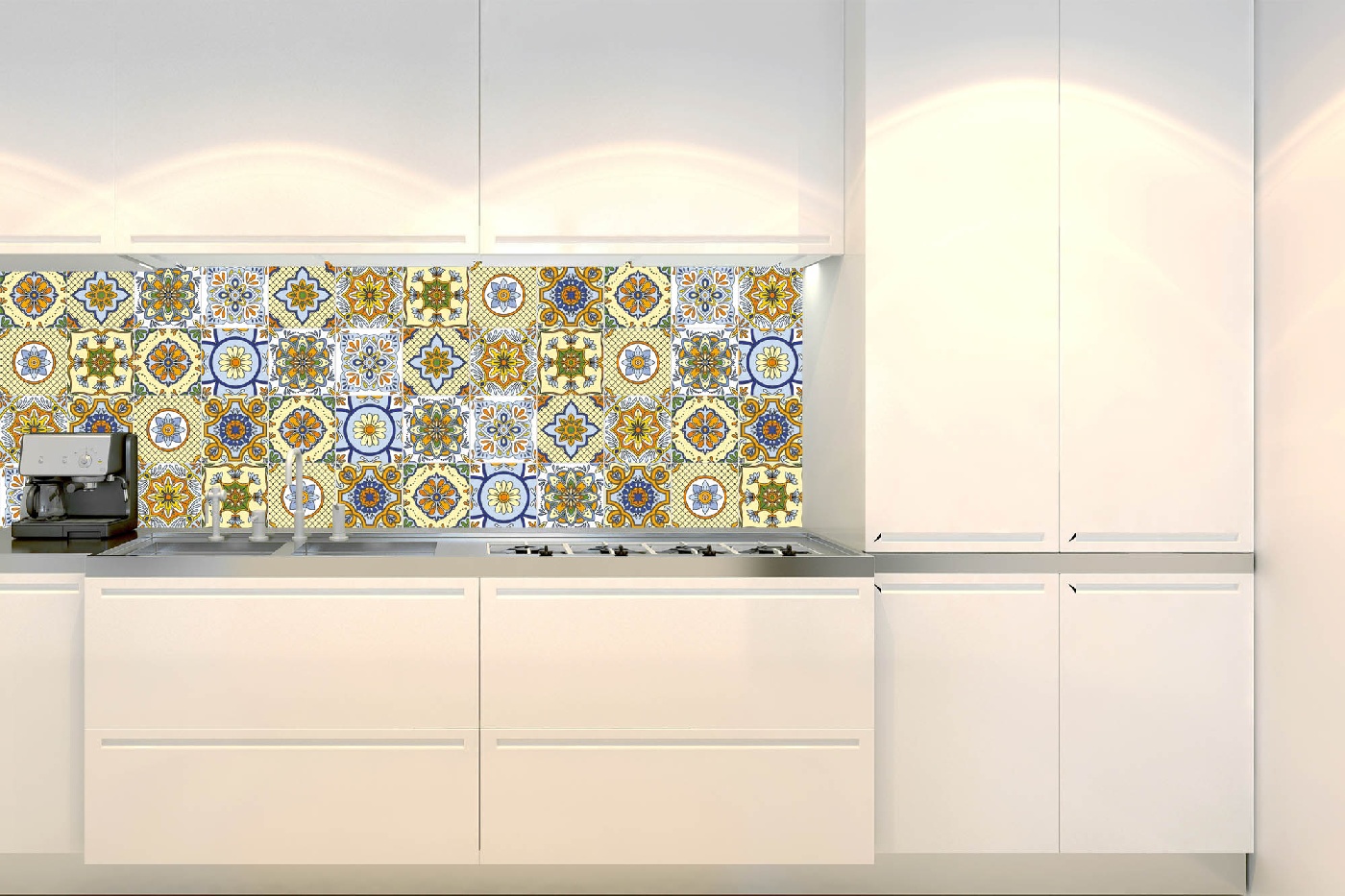 Fototapeta do kuchyně - Žluté kachličky 180 x 60 cm 