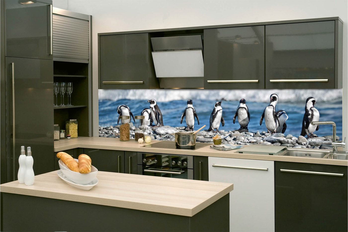 Fototapeta do kuchyně - Tučňáci 260 x 60 cm 