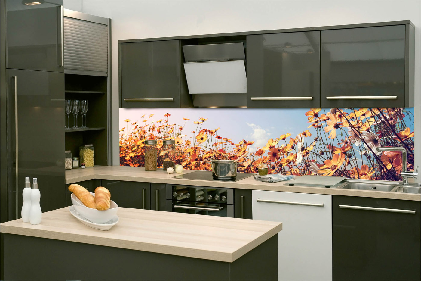Fototapeta do kuchyně - Jarní louka 260 x 60 cm 