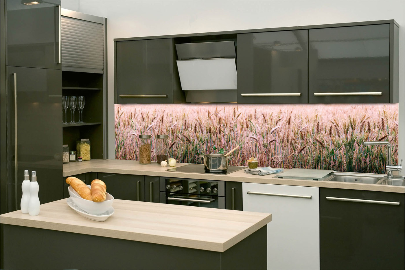 Fototapeta do kuchyně - Pšeničné pole 260 x 60 cm 