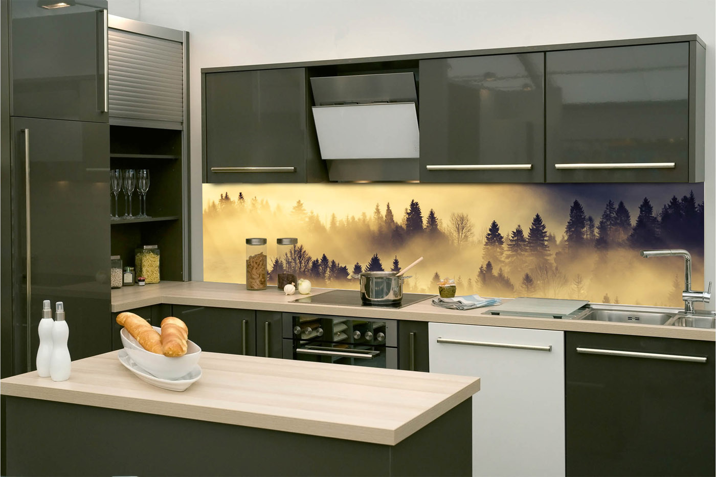 Fototapeta do kuchyně - Lesní krajina 260 x 60 cm 