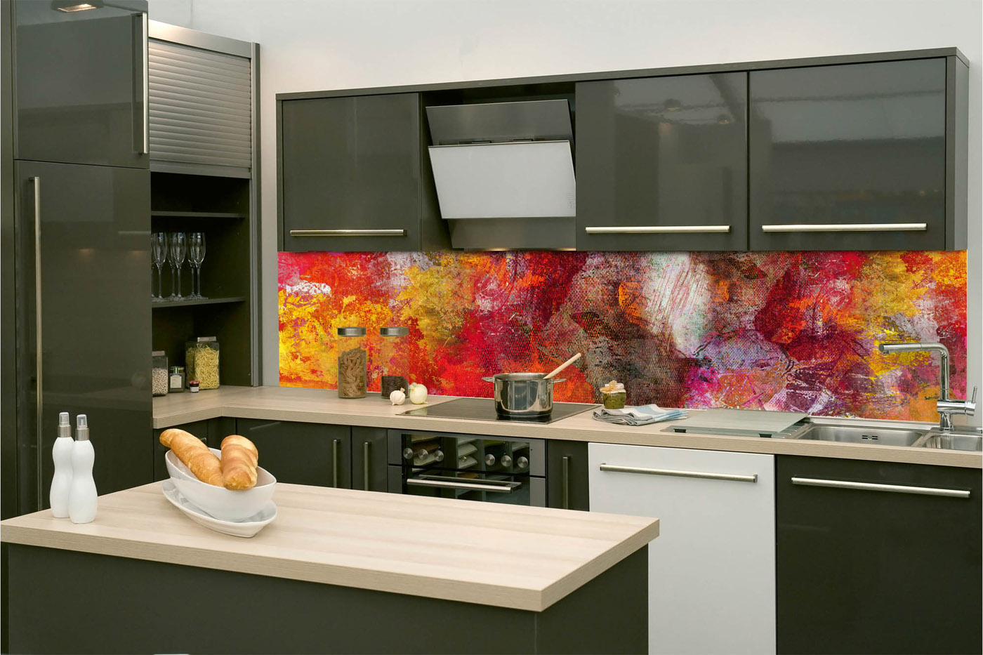 Fototapeta do kuchyně - Abstraktní zeď 260 x 60 cm 